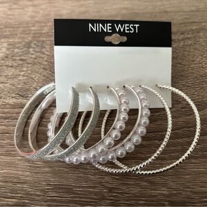 New! 3 Pairs Nine West Hoop Earrings Silver 2”-2.25” Hoops